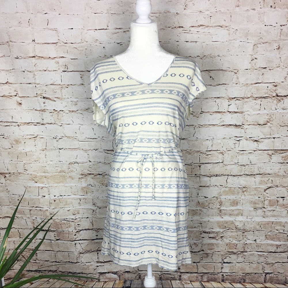 Lucky Brand Blue & White Aztec Print Dress